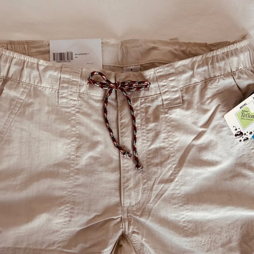 NWT Worldwide Capri Hiking Fishing Pants Drawstring = Flexible Size